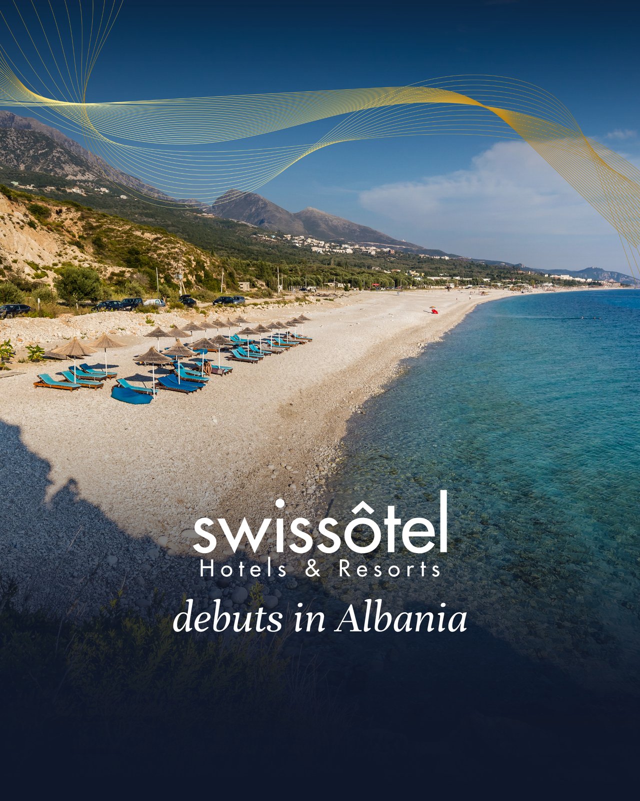 Swissôtel Vlora · Slide 1 · Plage albanaise et logo Swissôtel