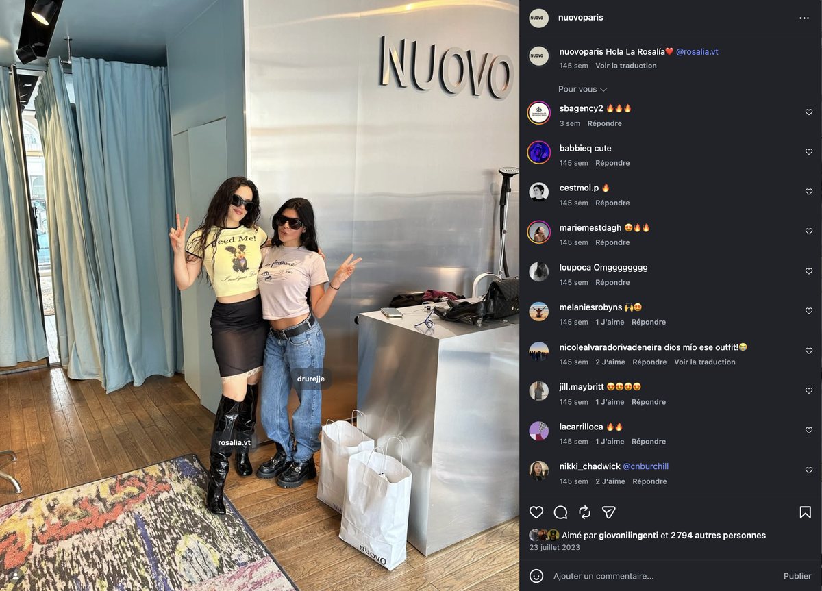 Rosalía wearing a Nuovo Paris piece